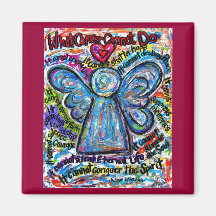 Colourful Cancer Angel Magnet