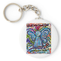Colourful Cancer Cannot Angel Art Keychain Pendant
