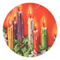 Colourful CAndles Seasons Greetings Sticker