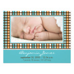Colourful Candy Dots Birth Announcement (aqua)