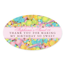 Colourful Candy Sweet 16 Favour Thank You Sticker