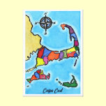 Colourful Cape Cod Map canvas prints
