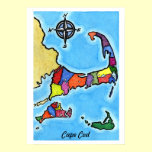 Colourful Cape Cod Map posters