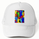 Colourful Cartoon Faces with Fat Red Lips (m7)