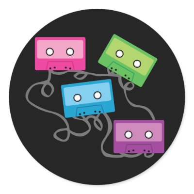 Colourful Cassette Tapes Sticker by toxiferous