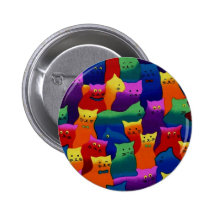 Colourful Cats Buttons
