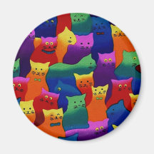 Colourful Cats Fridge Magnet
