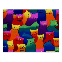 Colourful Cats Post Cards