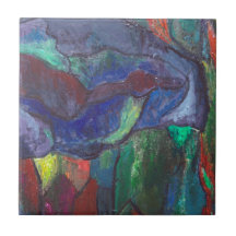 Colourful Chaos (abstract landscape) Ceramic Tile