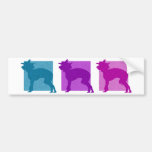 Colourful Chinese Crested Silhouettes Bumper Sticker