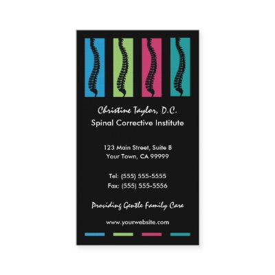 Colourful Chiropractic Business Cards by chiropracticbydesign