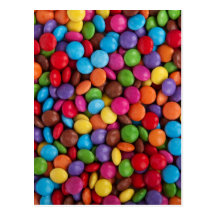Colourful Chocolate Candy Post Card