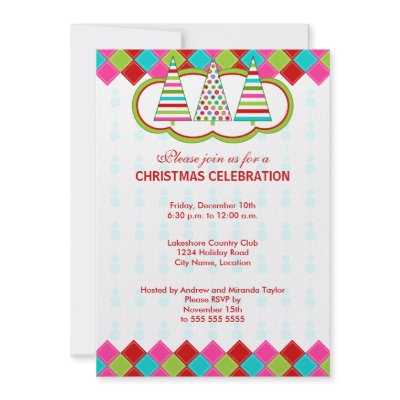 Colourful Christmas Party Invitation by SocialiteDesigns