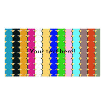 Colourful circle rows personalized photo card