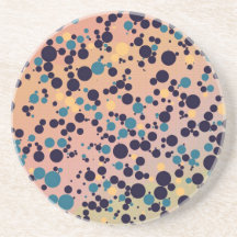 Colourful Circles and Grid Pattern Coaster