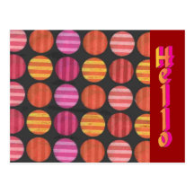 Colourful Circles Hello Friendship Postcard