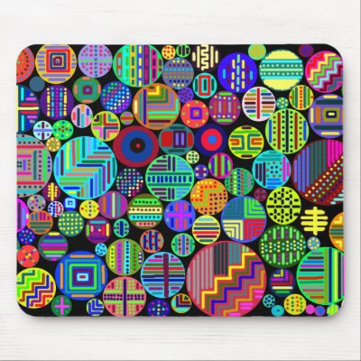 Colourful Circles on Black Background by JKdesigns