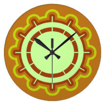 Colourful clock: orange, yellow