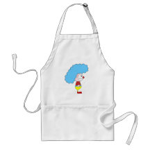 Colourful Clown Cartoon. Blue Hair. Aprons
