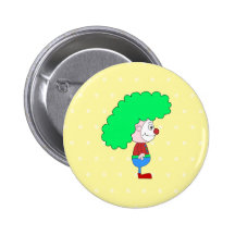 Colourful Clown Cartoon. Pins