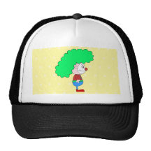 Colourful Clown Cartoon. Trucker Hat