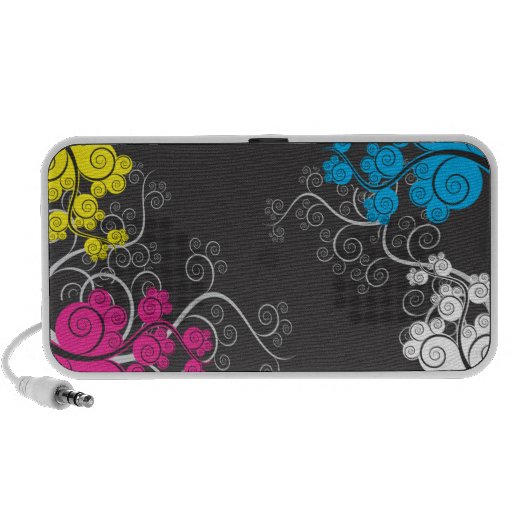 Colourful CMYK Abstract Vines Mp3 Speaker
