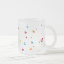 Colourful confetti covered frosted mug