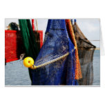 Colourful crabbing fishing nets and floats, florid