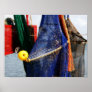 Colourful crabbing fishing nets and floats, florid