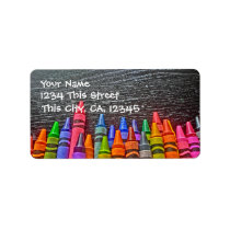 Colourful Crayon Address Labels