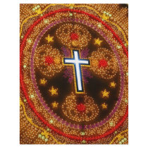 Colourful cross of lights