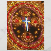 Colourful cross of lights full colour flyer