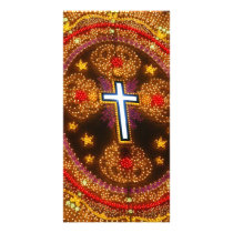 Colourful cross of lights