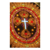 Colourful cross of lights