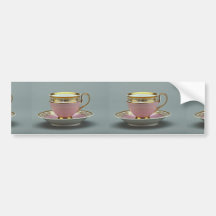 Colourful cup and saucer , Berlin, Germany Bumper Stickers