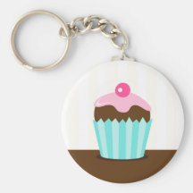 Colourful cupcake girls birthday keychain