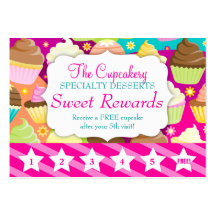 Colourful Cupcakes Rewards Promo Business Cards