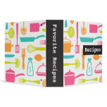 Colourful custom kitchen recipe binder / organizer