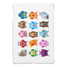 Colourful cute owls
