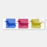 Colourful Dachshund Silhouettes Bumper Sticker