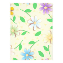 Colourful daisies, invitation