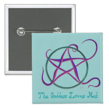 Colourful Dancing Pentacle Pinback Button