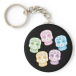 Colourful Day of the Dead Skulls keychains