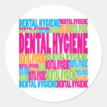 Colourful Dental Hygiene Round Sticker