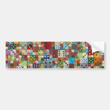 Colourful Dice Bumper Stickers