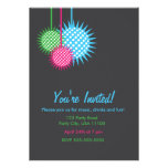 Colourful Disco Ball Party invitations