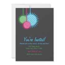 Colourful Disco Ball Party Announcement