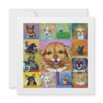 Colourful dog art contemporary paintings fun cards