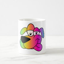 Colourful dog head mug
