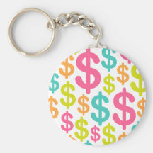Colourful dollar sign pattern keychain